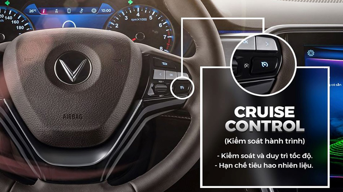 Sử dụng hệ thống Cruise control để điều chỉnh van tiết nhiên liệu